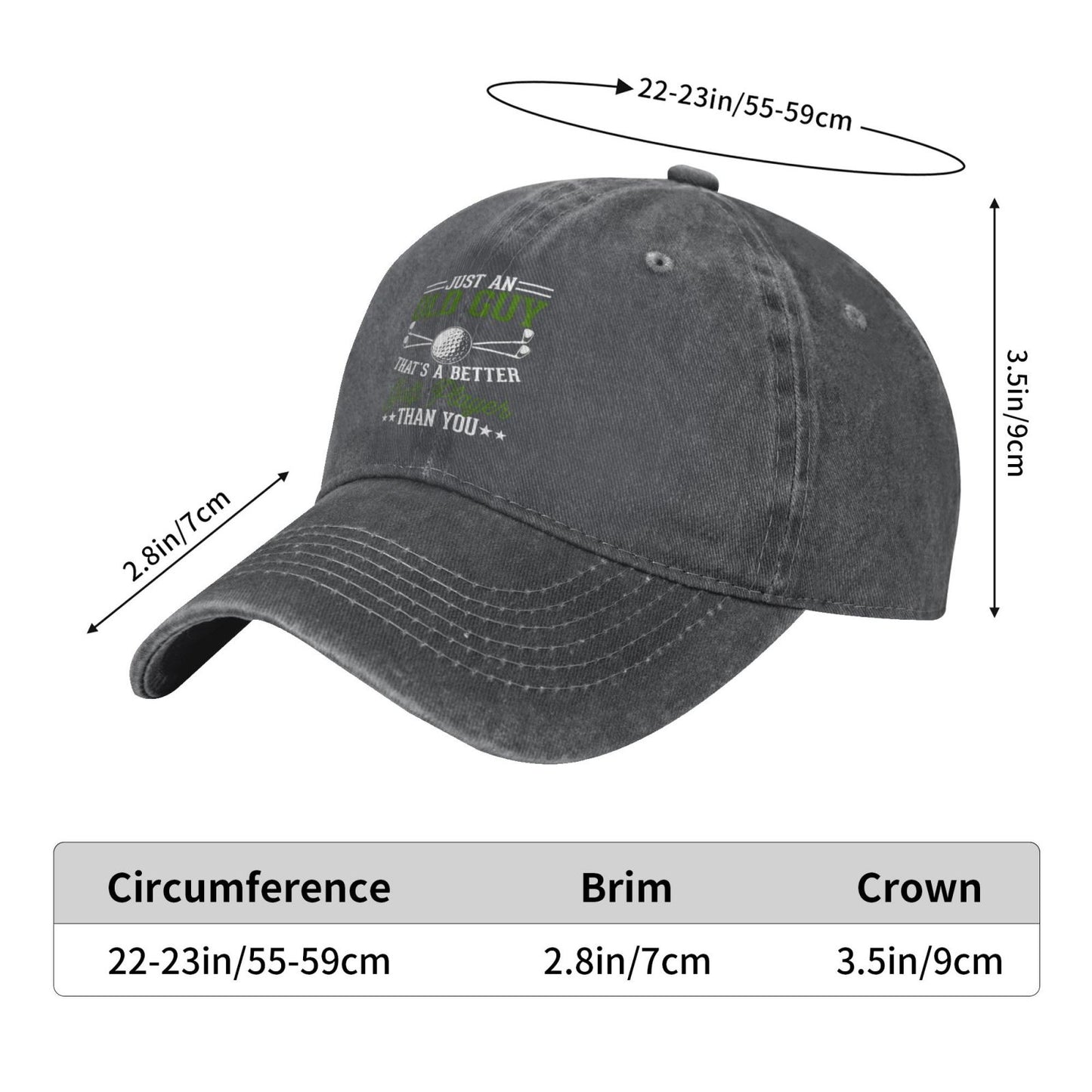 JUST AN OLD GUY THAT'S A BETTER THAN YOU Printed unisex baseball cap adjustable cap outdoor sun hats trucker hat