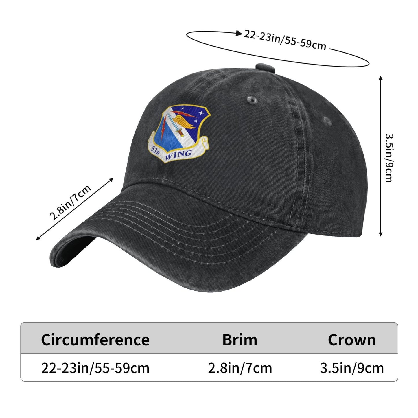 53d Wing Printing unisex baseball cap adjustable cap veteran gift