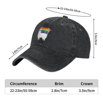 LLama LGBT Pride Flag Printed unisex baseball cap adjustable cap outdoor sun hats trucker hat