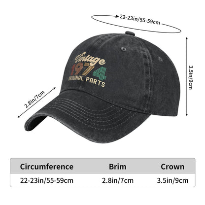 Vintage 1974 Prints Printed unisex baseball cap adjustable cap outdoor sun hats trucker hat