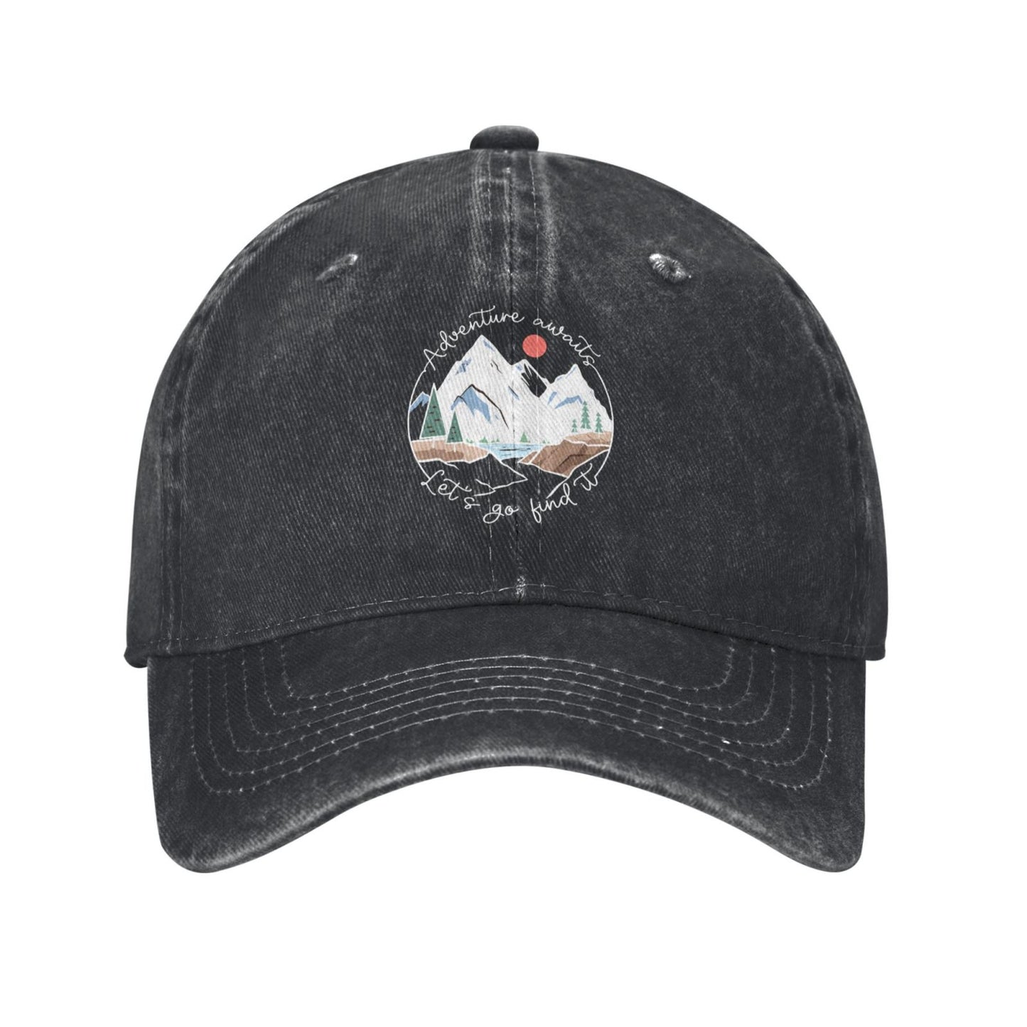 Adventure Awaits Let Go Find It Printed unisex baseball cap adjustable cap outdoor sun hats trucker hat