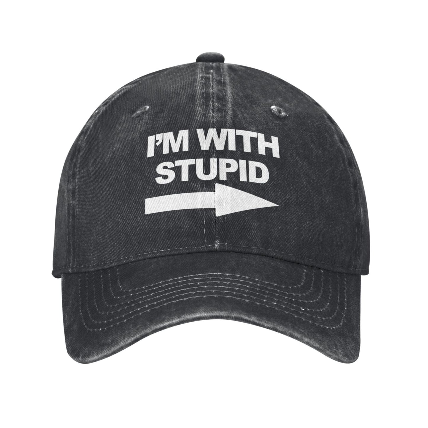 Im With Stupid Printed unisex baseball cap adjustable cap outdoor sun hats trucker hat