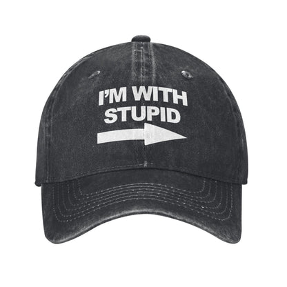 Im With Stupid Printed unisex baseball cap adjustable cap outdoor sun hats trucker hat