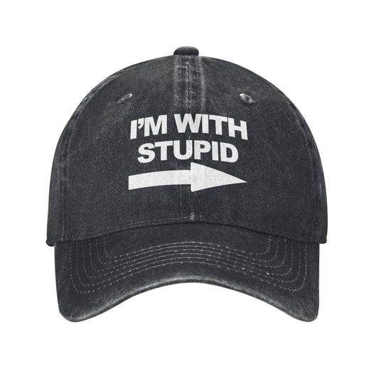Im With Stupid Printed unisex baseball cap adjustable cap outdoor sun hats trucker hat