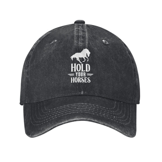 Hold Your Horses Printed unisex baseball cap adjustable cap outdoor sun hats trucker hat