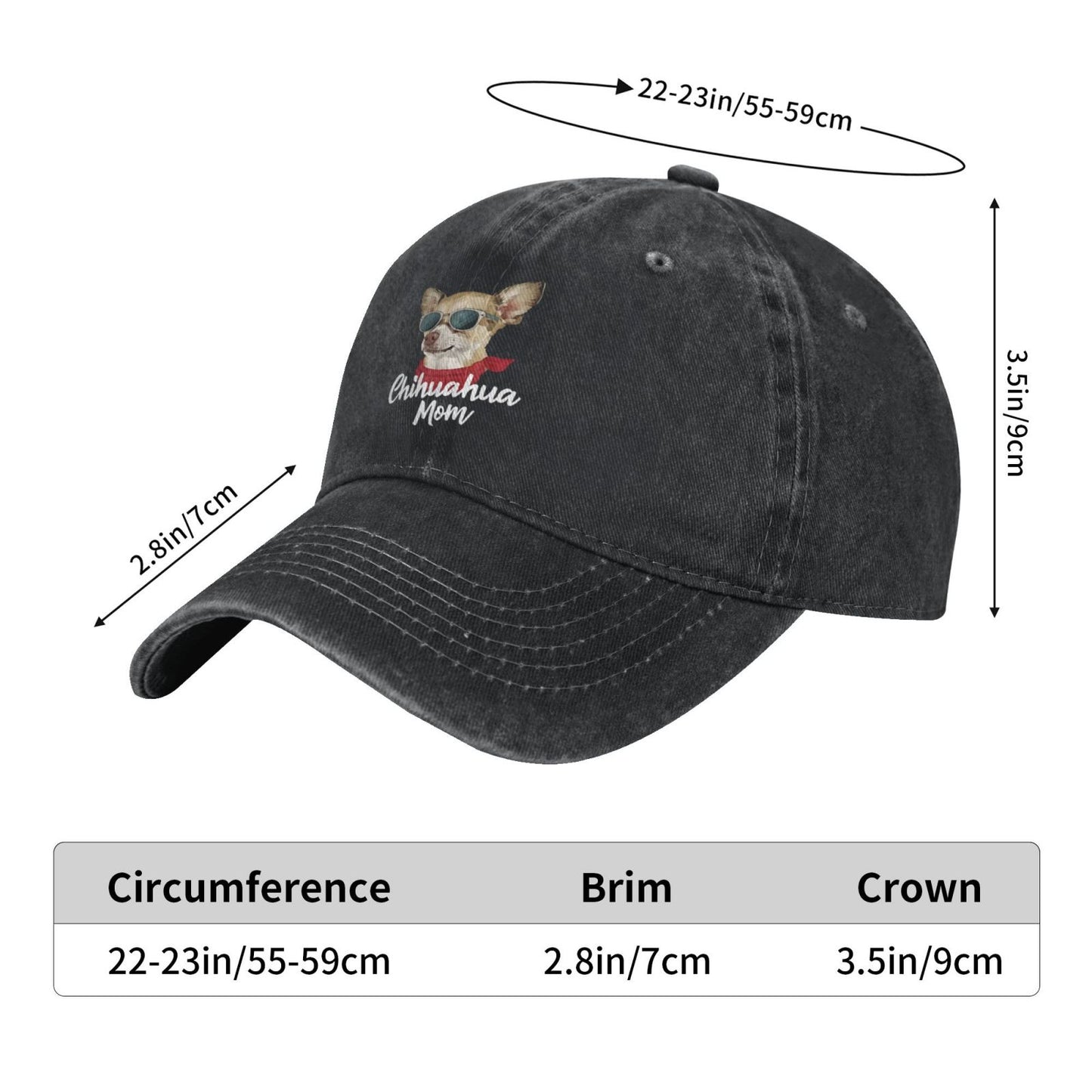 Chihuahua Pattern Print Printed unisex baseball cap adjustable cap outdoor sun hats trucker hat