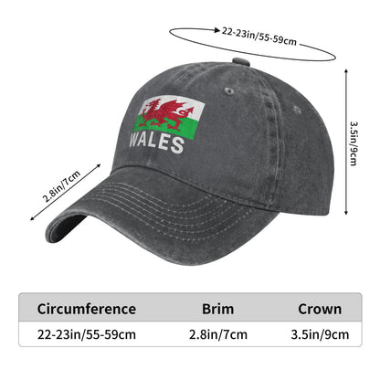 Wales Flag Printed unisex baseball cap adjustable cap outdoor trucker hat veterans Gifts