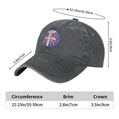Saint Benedict Medal Printed unisex baseball cap adjustable cap outdoor sun hats trucker hat