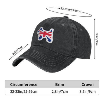 West Highland White Terrier Dog Flag Of UK Printed unisex baseball cap adjustable cap outdoor sun hats trucker hat