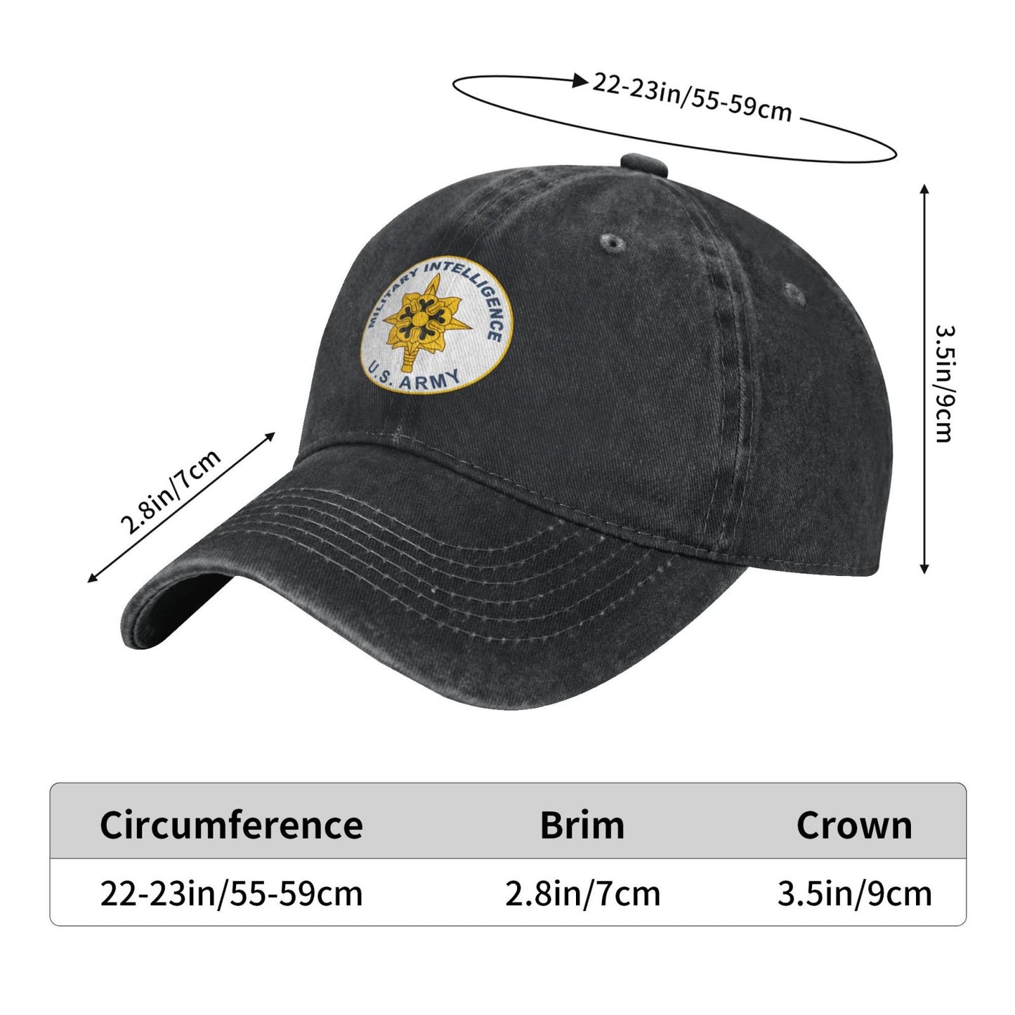 U.S. ARMY MILITARY INTELLIGENCE Printed unisex baseball cap adjustable cap outdoor sunshade trucker hat