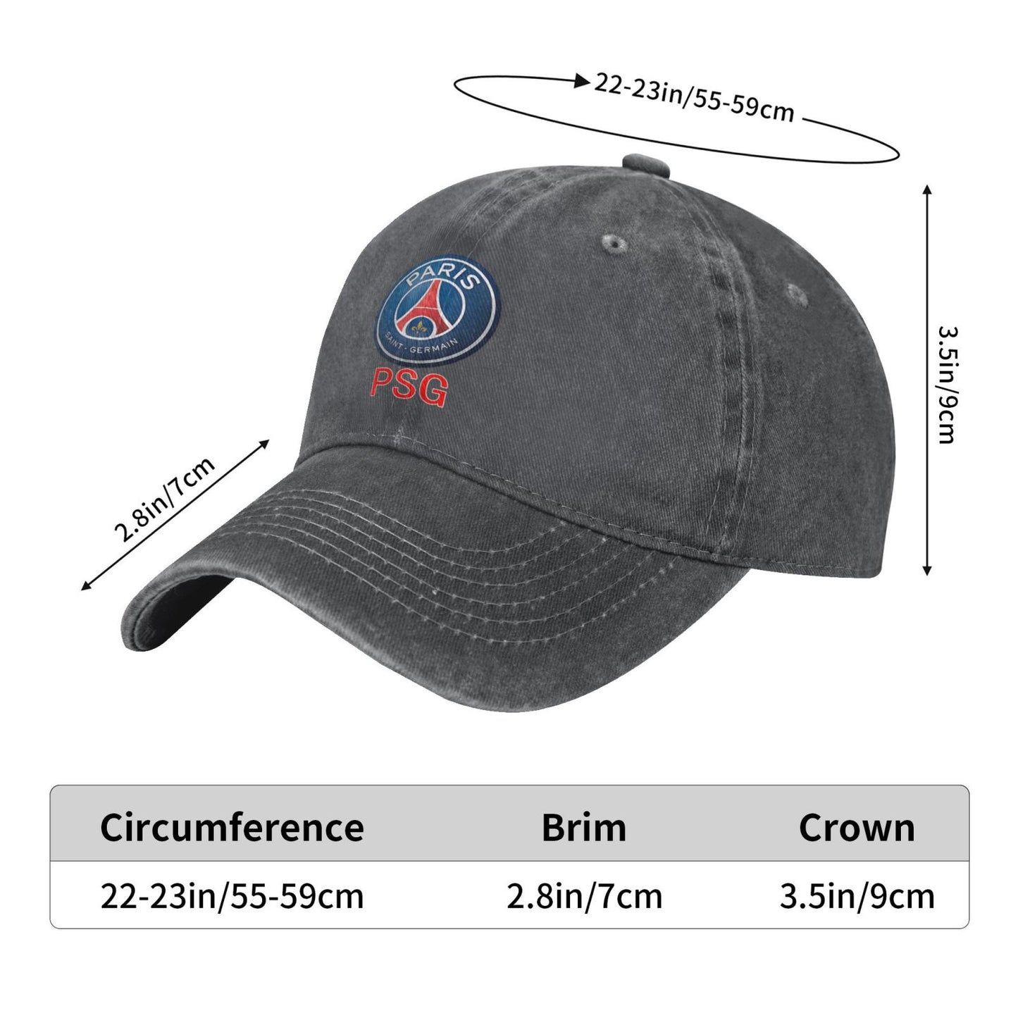 PSG Logo Prints Printed unisex baseball cap adjustable cap outdoor sun hats trucker hat