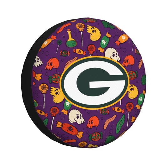 Green Bay Packers print Halloween candy print car tire cover tire dust cover