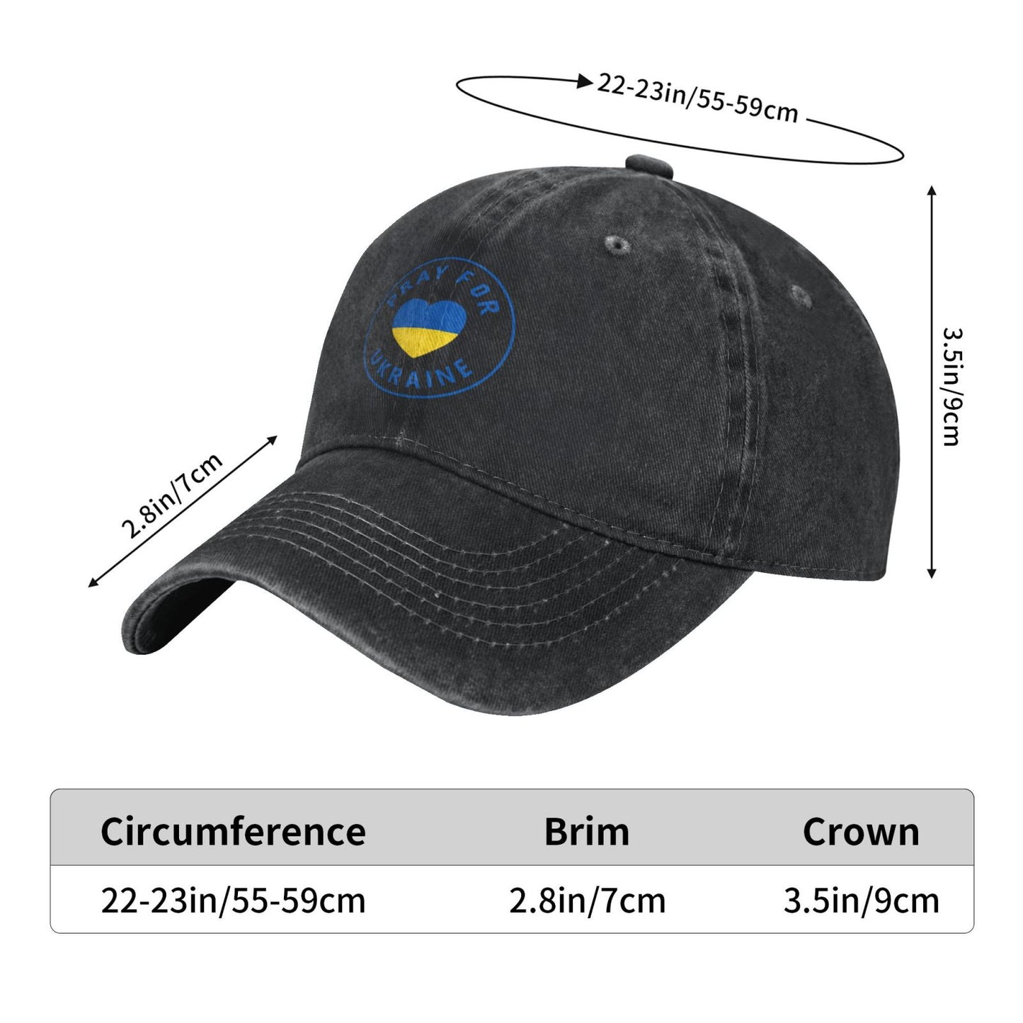PRAY FOR Ukraine Printed unisex baseball cap adjustable cap outdoor sunshade trucker hat
