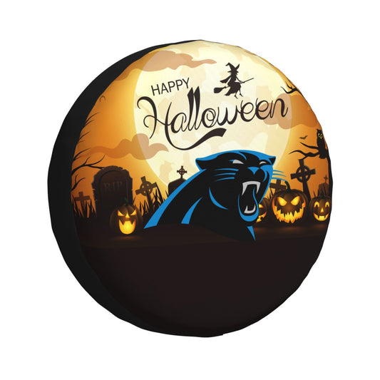 Carolina Panthers Print Halloween background printed tire dust cover car tire cover