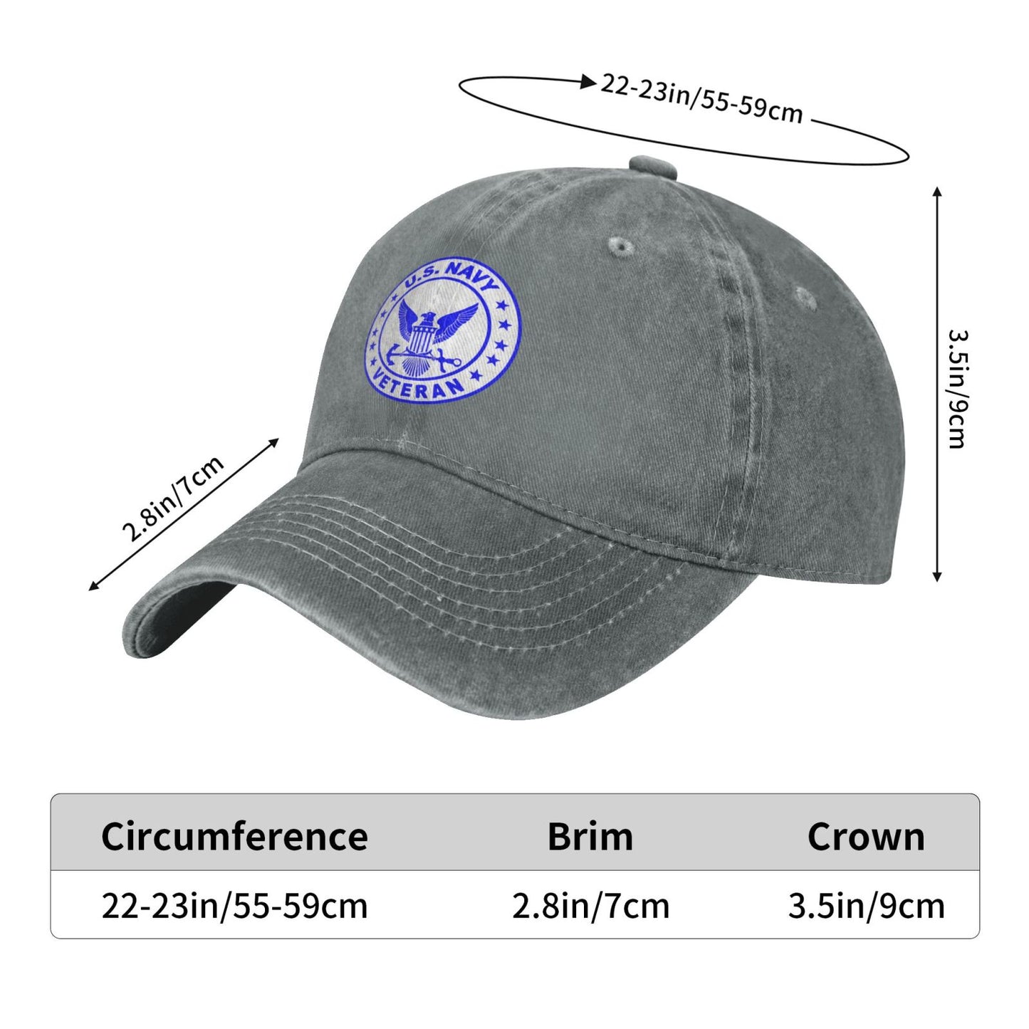 U.S. Navy Veteran Decal Printed unisex baseball cap adjustable cap outdoor sun hats trucker hat