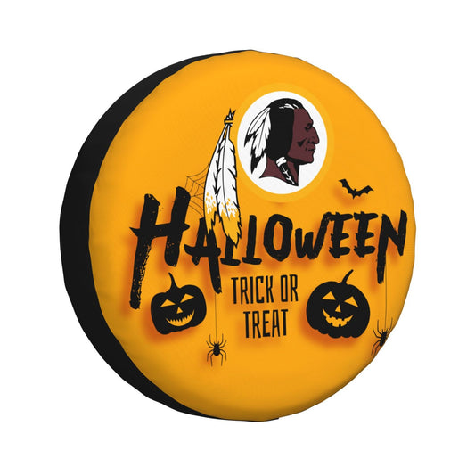 Washington Commanders print wheel dust cover Halloween pumpkin lantern printed car tire cover