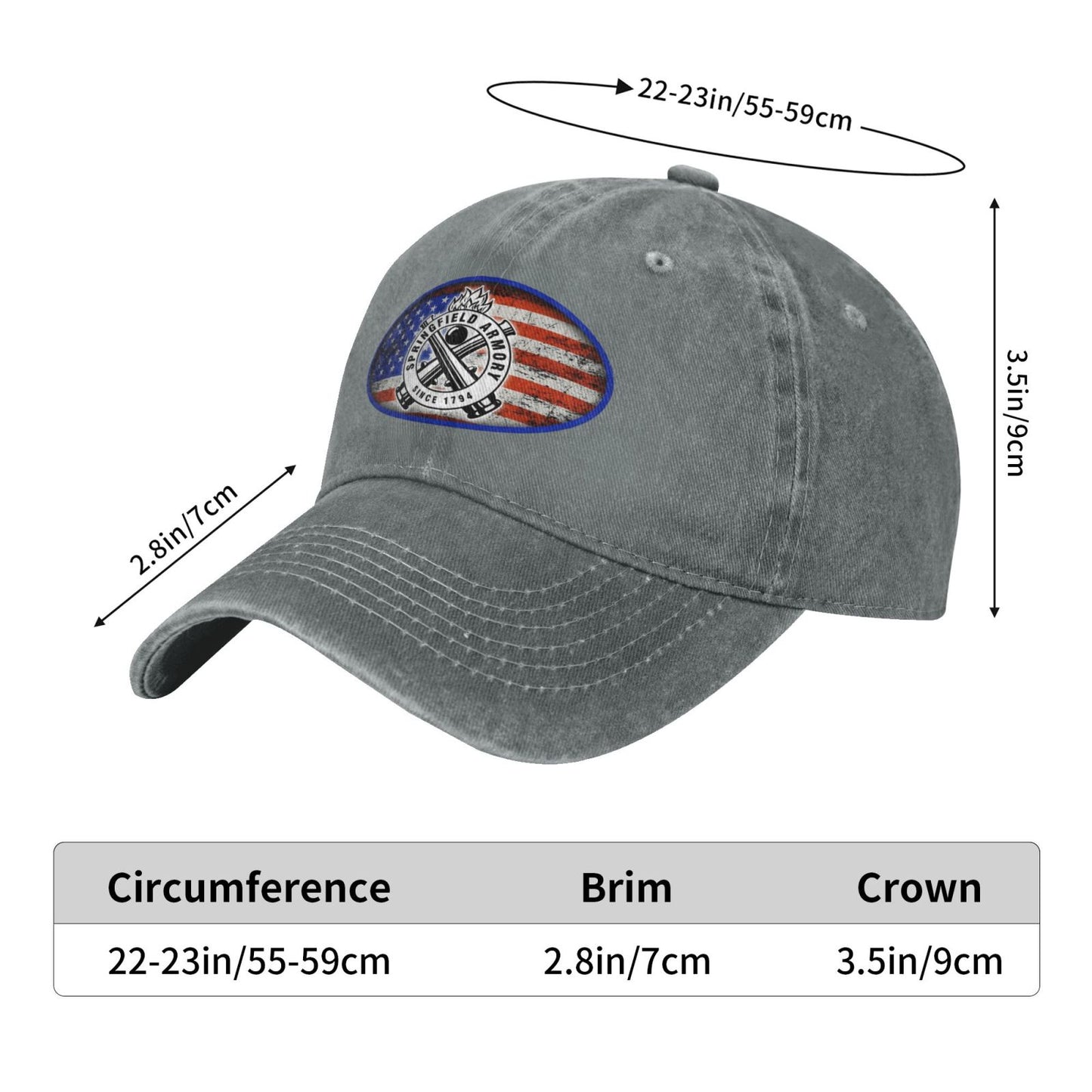 Springfield Armory USA Flag Printed unisex baseball cap adjustable cap outdoor sun hats trucker hat
