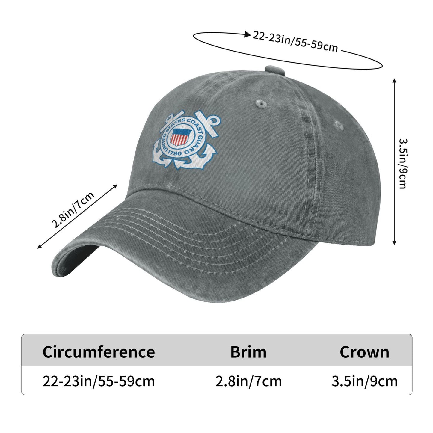 U.S. Coast Guard Emblem Printed unisex baseball cap outdoor hats adjustable cap trucker gift hat