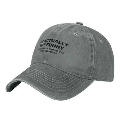 I'M ACTUALLY NOT FUNNY Printing unisex baseball cap adjustable hats Outdoor leisure hat trucker cap