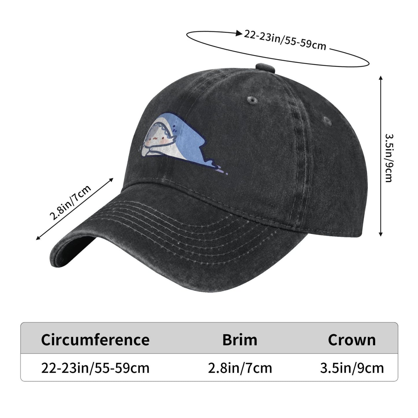 Shark Printed Printed unisex baseball cap adjustable cap outdoor sun hats trucker hat