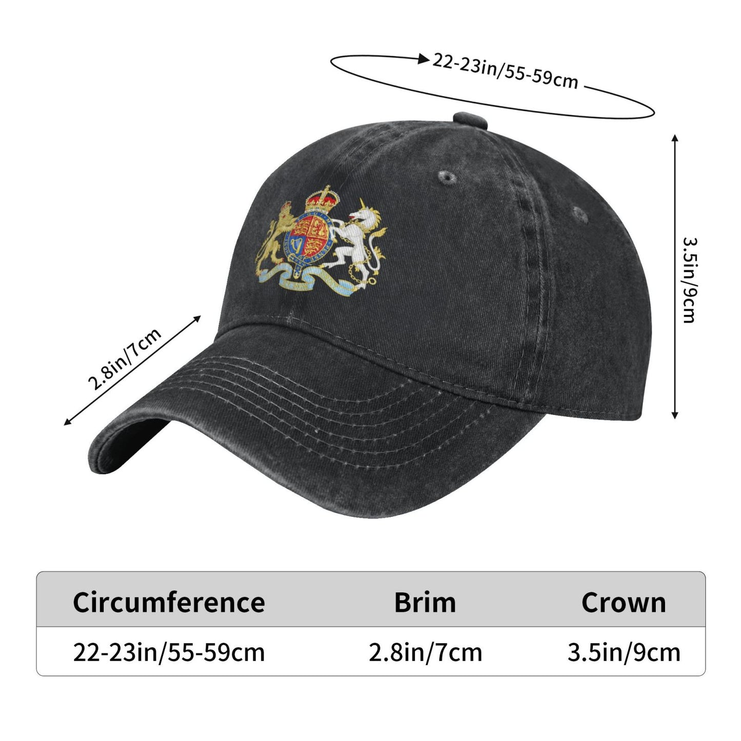 Royal Coat Of Arms Of The UK British Printed unisex baseball cap adjustable cap outdoor trucker hat veterans Gifts