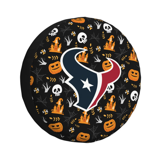 Houston Texans Print Pumpkin Castle Small Printed Car Tire Cover Tire Dust Cover