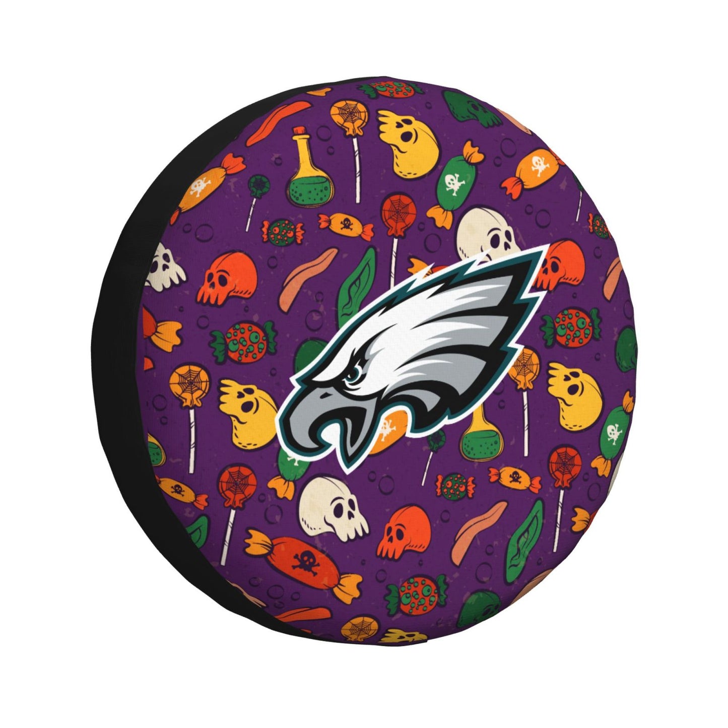 Philadelphia Eagles print Halloween candy print car tire cover tire dust cover