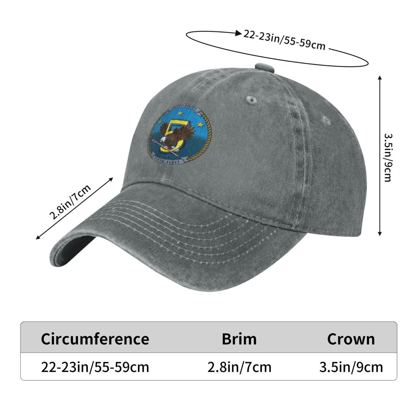 United States Fifth Fleet Insignia Printed unisex baseball cap adjustable cap veteran gift