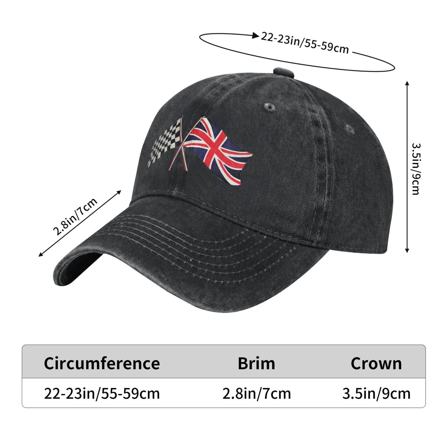 British Racing Flags Printed unisex baseball cap adjustable cap outdoor sun hats trucker hat
