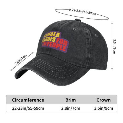 Kamala Harris For President Printed unisex baseball cap adjustable cap outdoor sun hats trucker hat