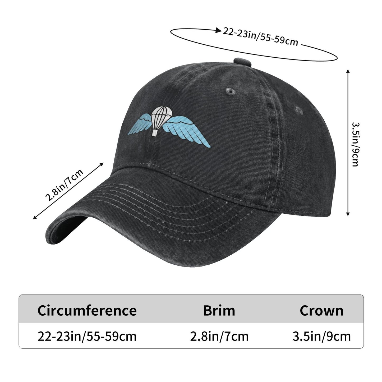 Para Wings Printed unisex baseball cap adjustable cap outdoor trucker hat veterans Gifts