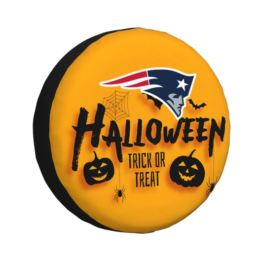 New England Patriots print wheel dust cover Halloween pumpkin lantern printed car tire cover