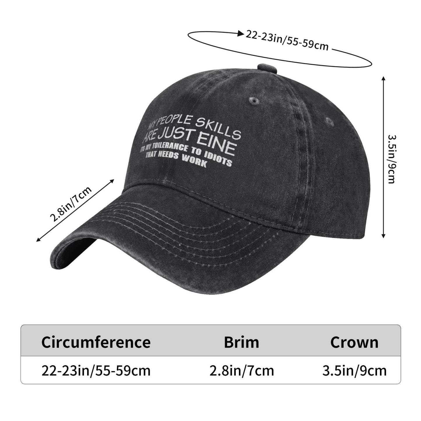 It's My Tolerance To Idiots That Needs Work Printed unisex baseball cap adjustable cap outdoor hats trucker gift hat
