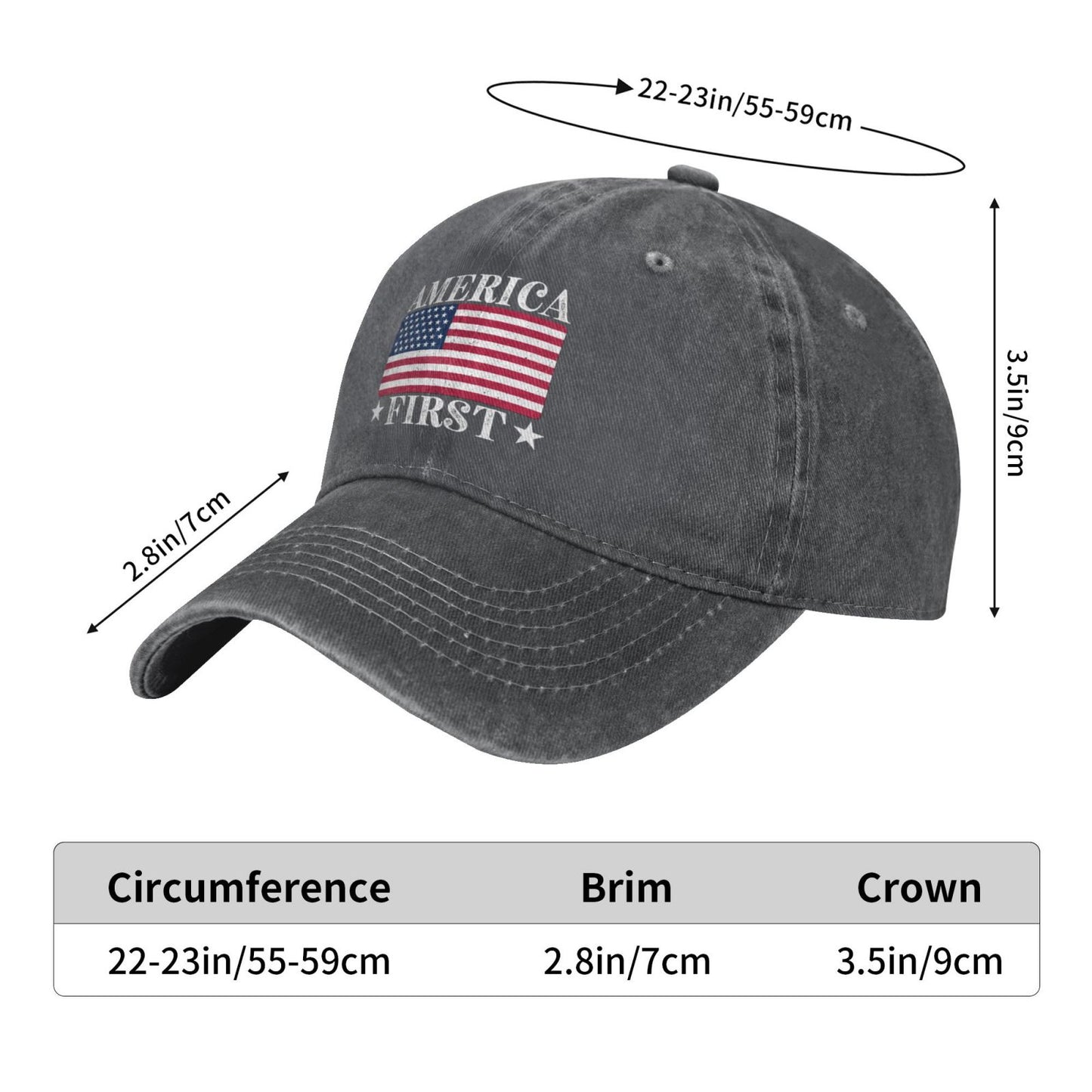 USA flag AMERICA FIRST Printed unisex baseball cap adjustable cap outdoor sunshade trucker hat