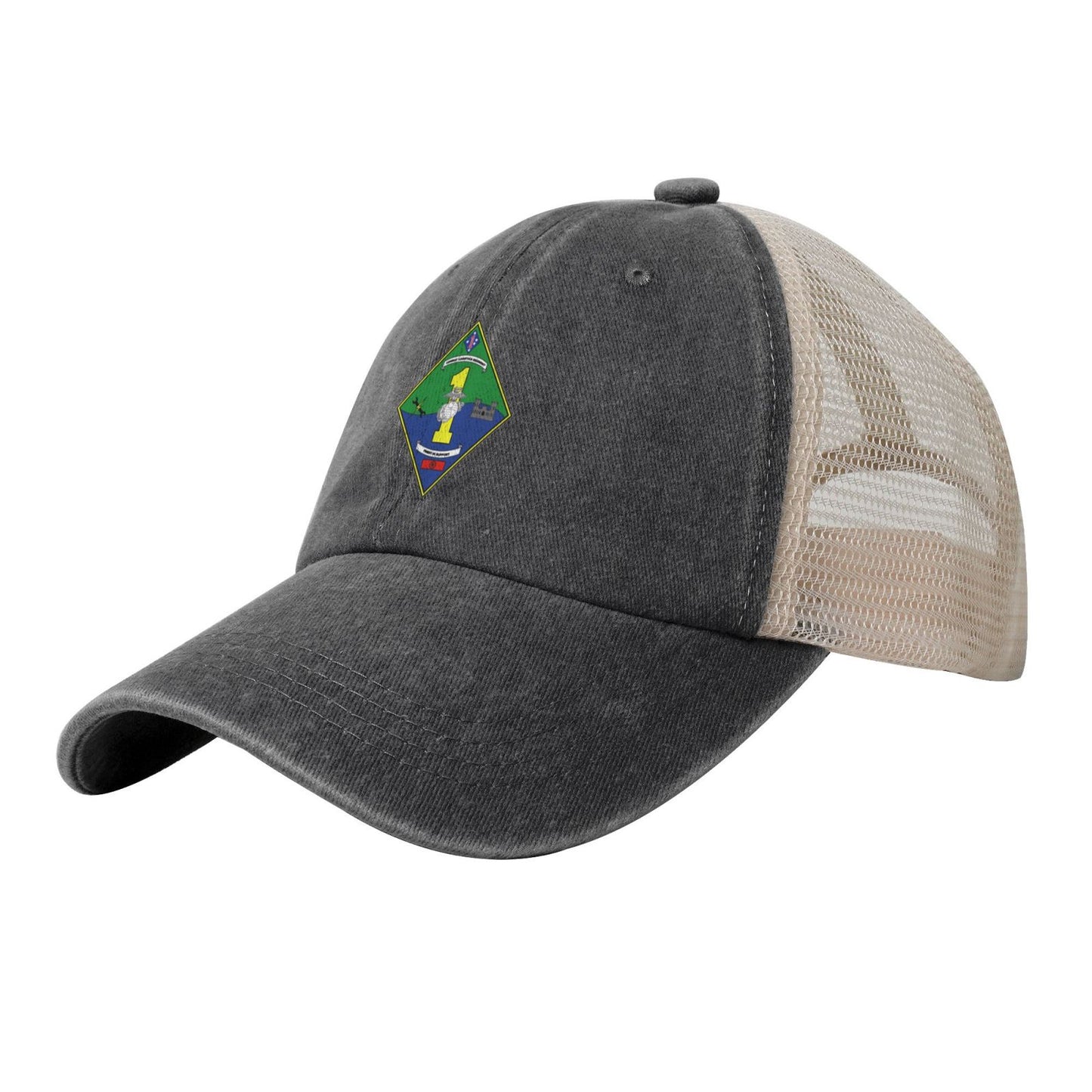 Clr1 Printed unisex baseball cap adjustable grid baseball cap veteran gift
