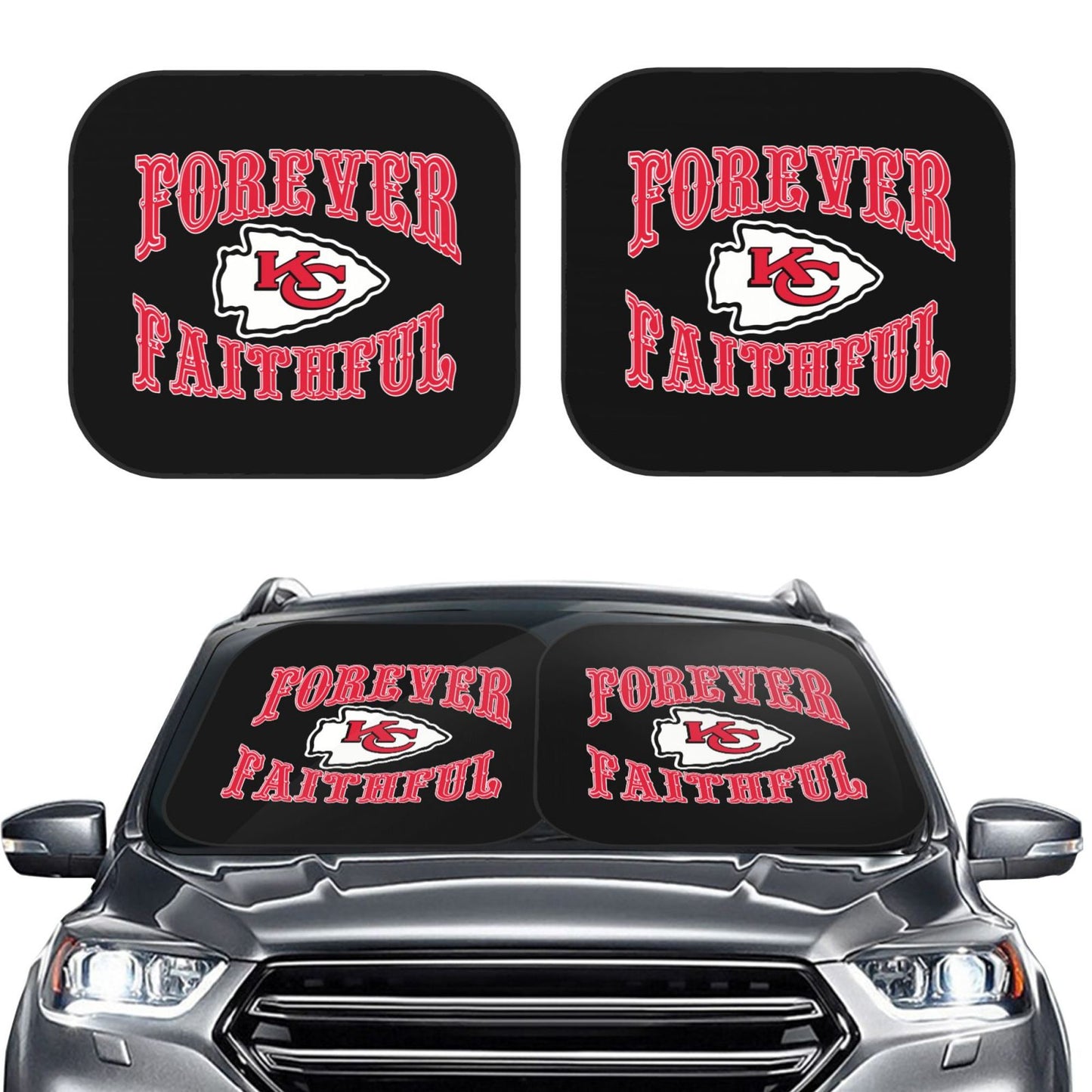 Kansas City Chiefs Car front windshield sunshade UV resistant sunshade foldable
