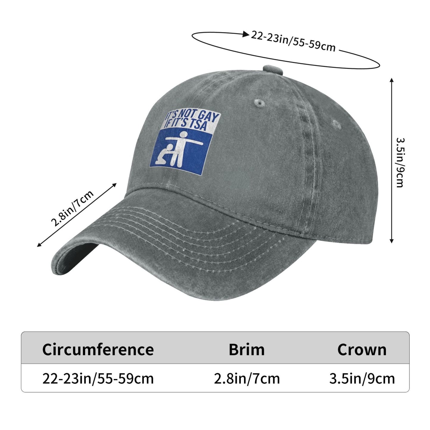 It's Not Gay If It's TSA Printed unisex baseball cap adjustable cap outdoor sun hats trucker hat