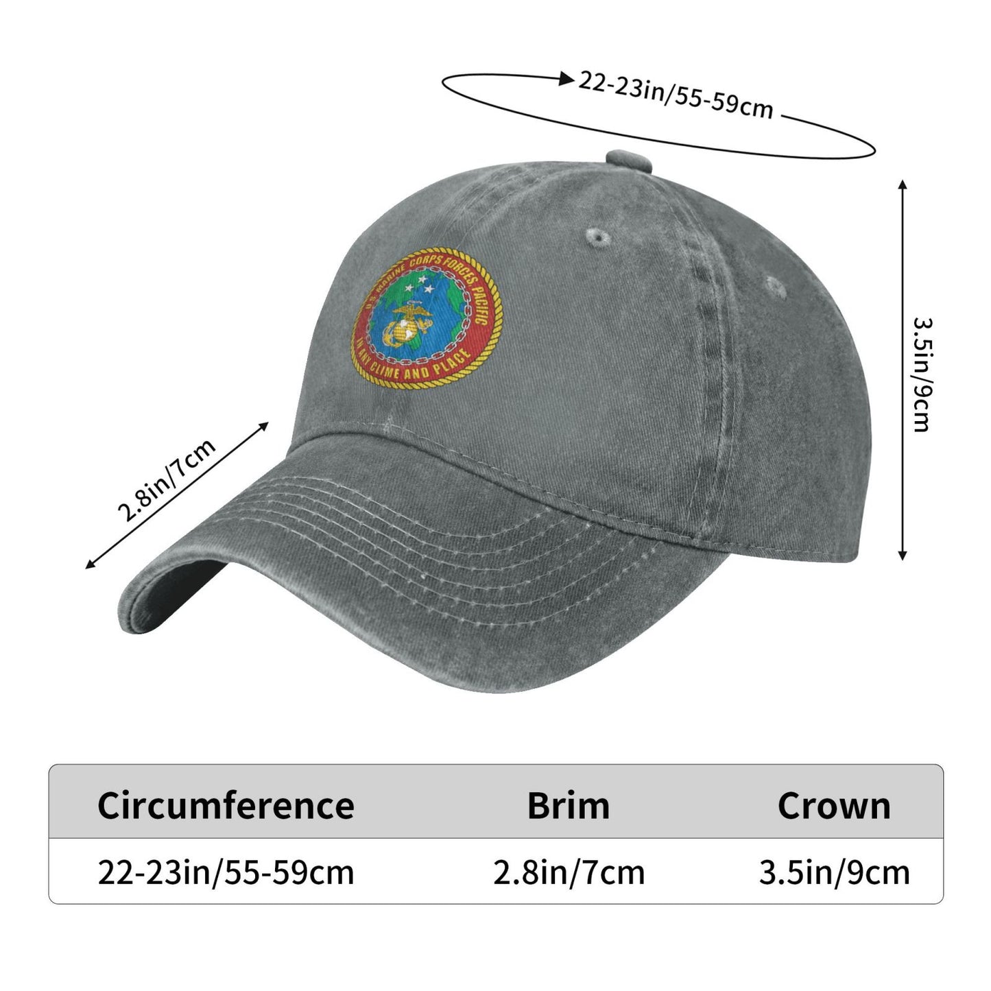 Seal Of U.S. Marine Corps Forces Pacific Printed unisex baseball cap adjustable cap veteran gift