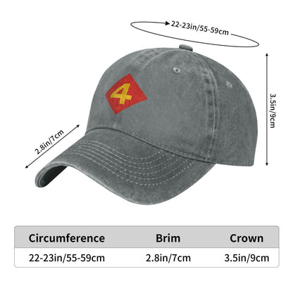 4THMARDIV Printed unisex baseball cap adjustable cap veteran gift