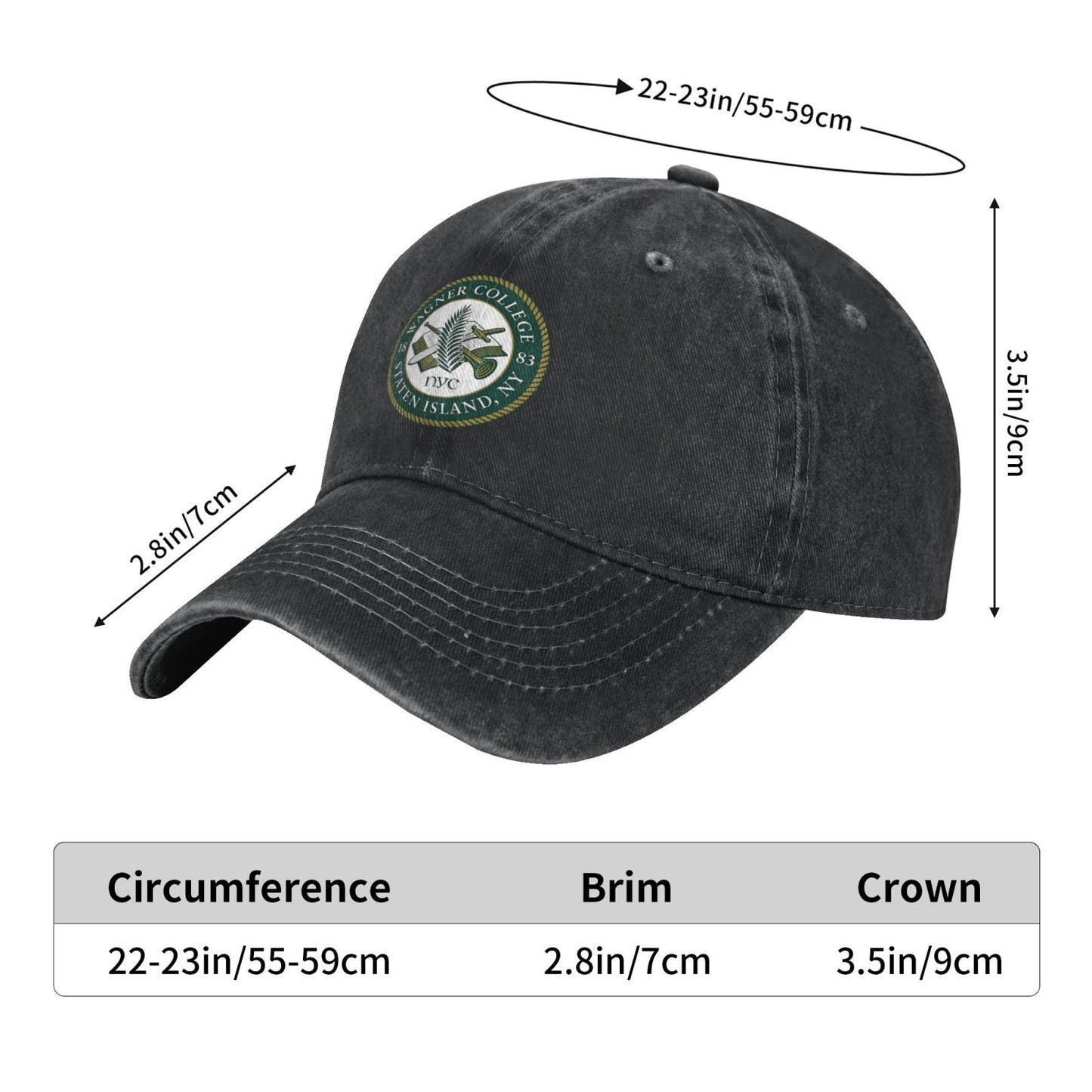 Wagner College Logo Printed unisex baseball cap outdoor hats adjustable cap trucker gift hat