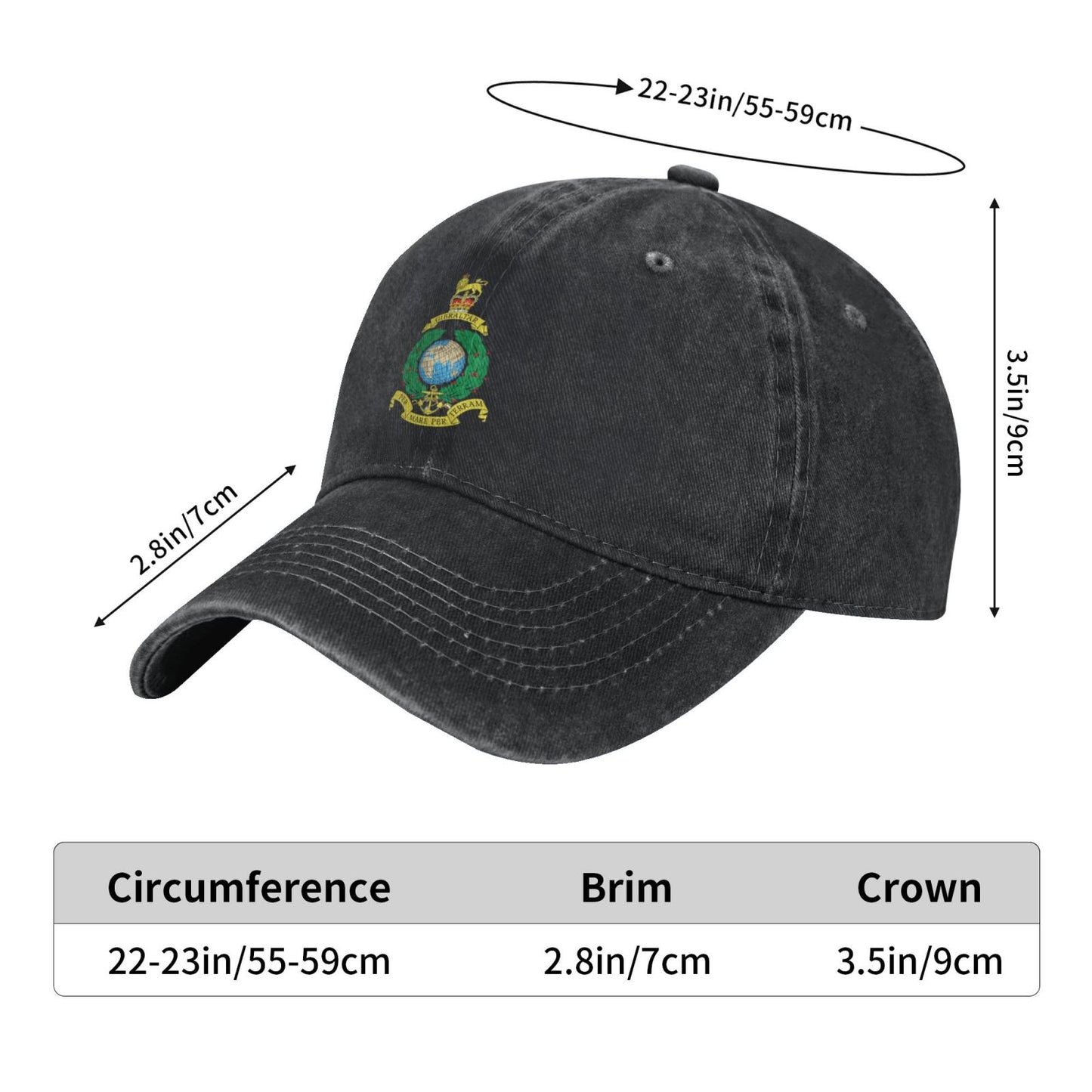 RoyalMarineBadge Printed unisex baseball cap adjustable cap outdoor trucker hat veterans Gifts