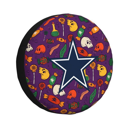 Dallas Cowboys print Halloween candy print car tire cover tire dust cover