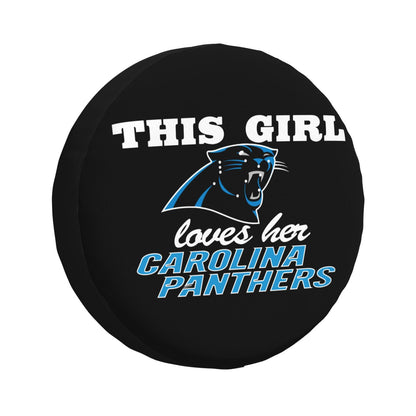 Carolina Panthers Printing wheel dust cover black background car tire cover