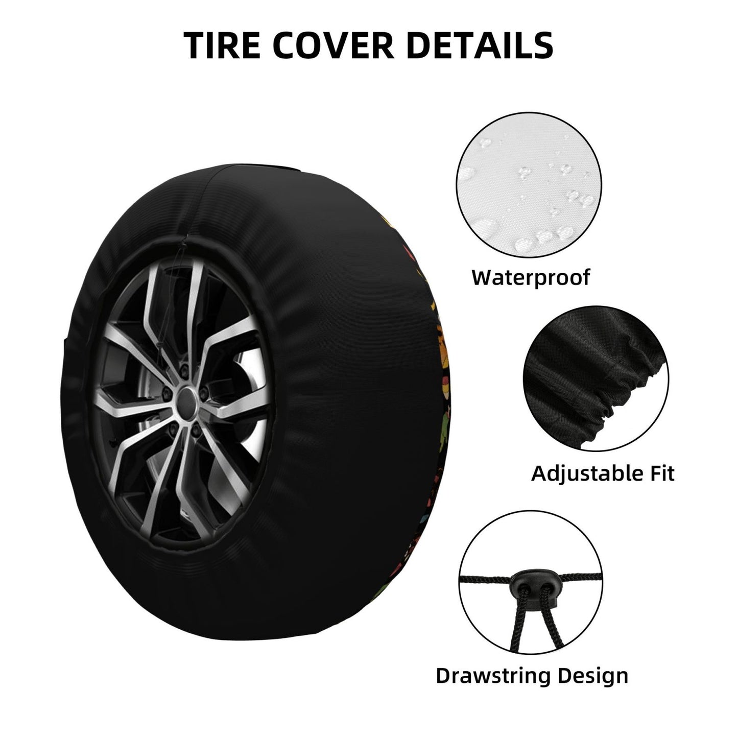 Atlanta Falcons logo Halloween Pumpkin Moon Print Car Tire Cover Tire Dust Cover