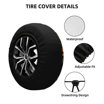Atlanta Falcons logo Halloween Pumpkin Moon Print Car Tire Cover Tire Dust Cover
