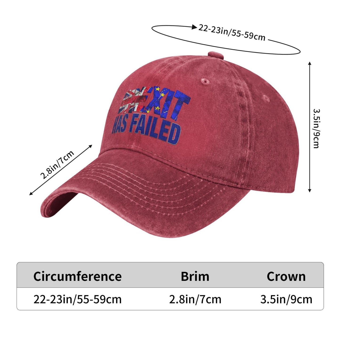 BREXIT HAS FAILED Printed unisex baseball cap adjustable cap outdoor sun hats trucker hat