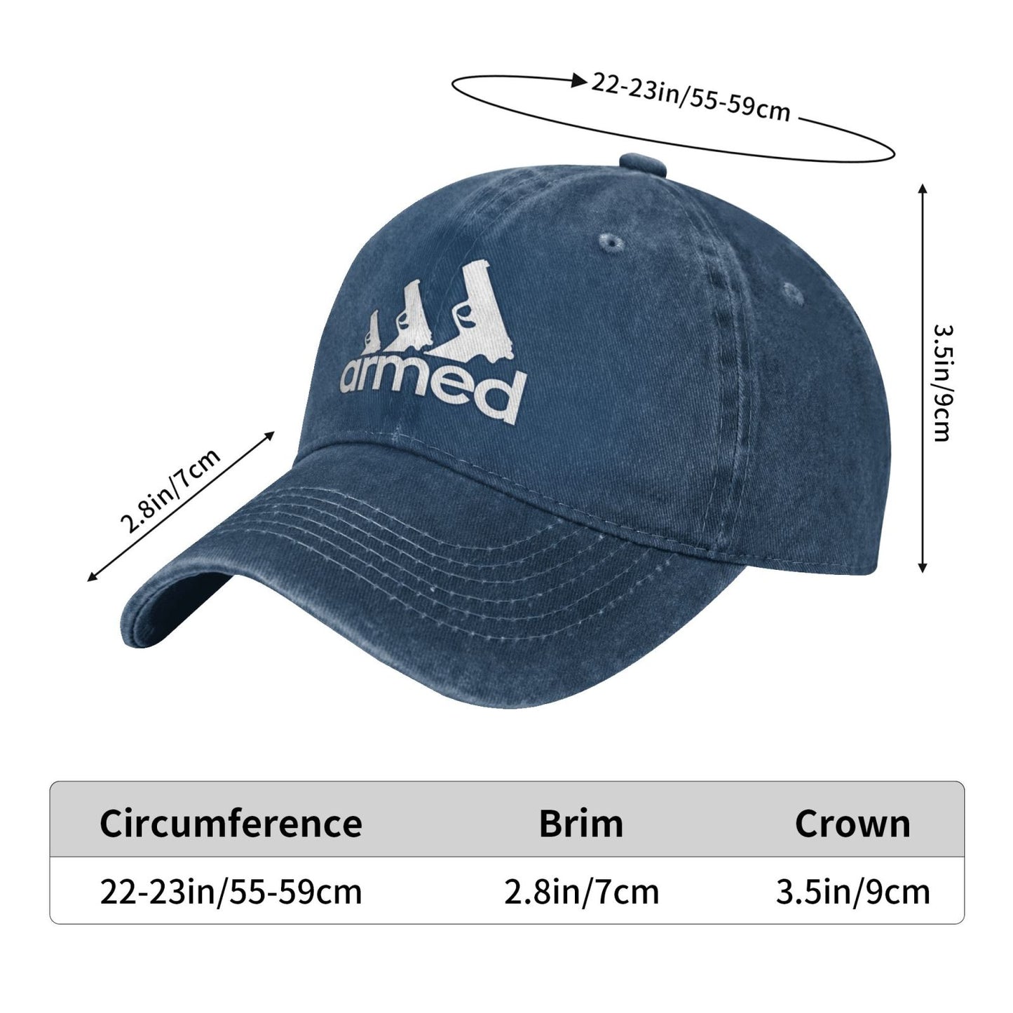 Armed Pistol Printed unisex baseball cap adjustable cap outdoor sun hats trucker hat