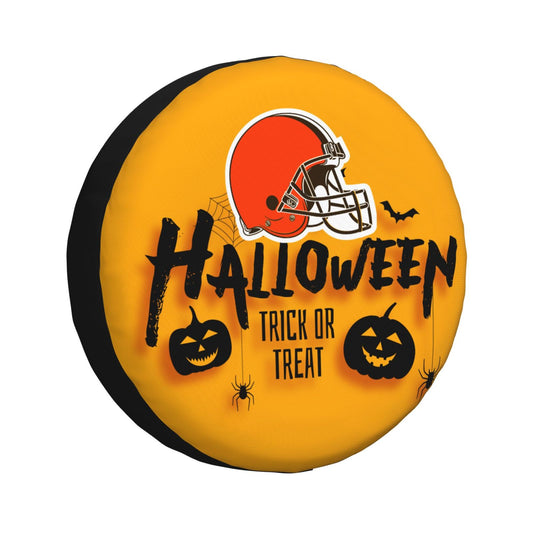 Cleveland Browns print wheel dust cover Halloween pumpkin lantern printed car tire cover