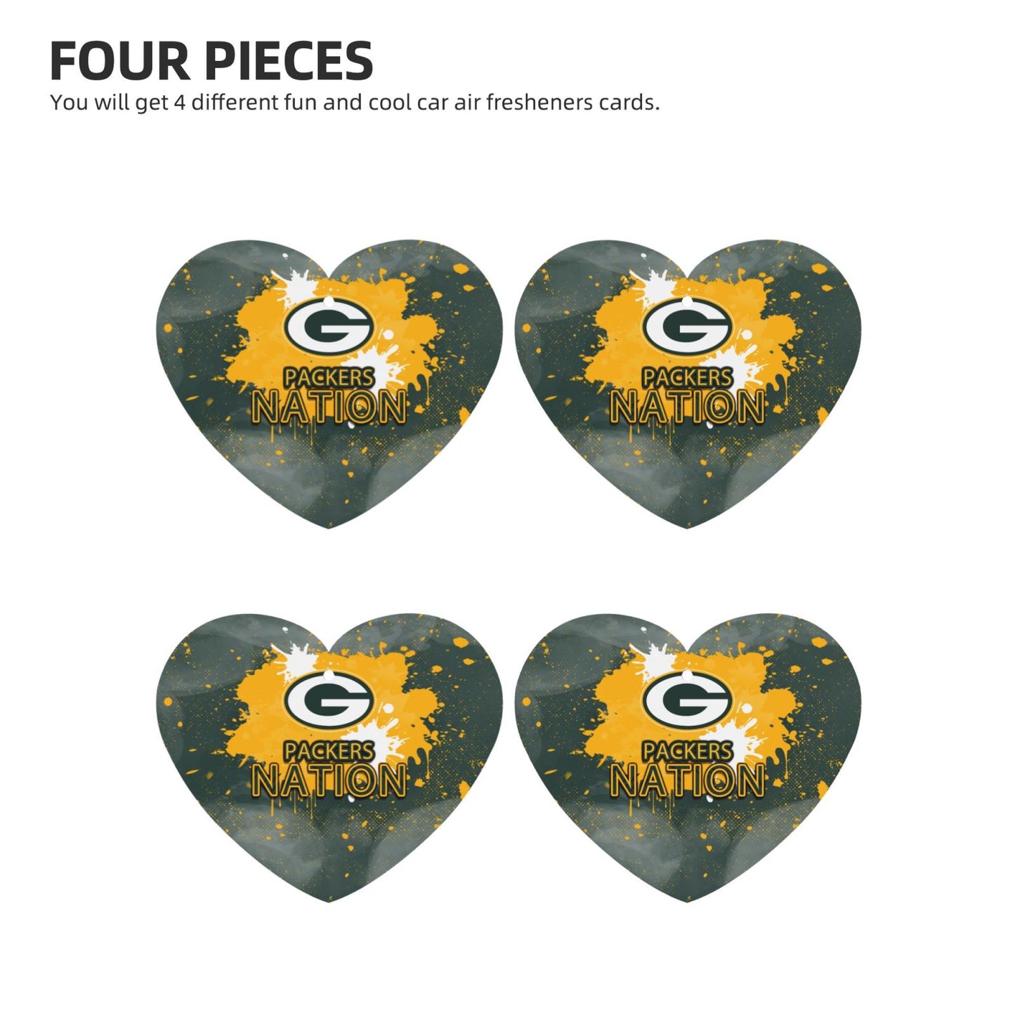 4-pcs Green Bay Packers Car Air Fresheners Cards Set car aromatherapy tablets