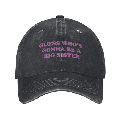 GUESS WHO'S GONNA BE ABIG SISTER Printed unisex baseball cap adjustable cap outdoor sun hats trucker hat